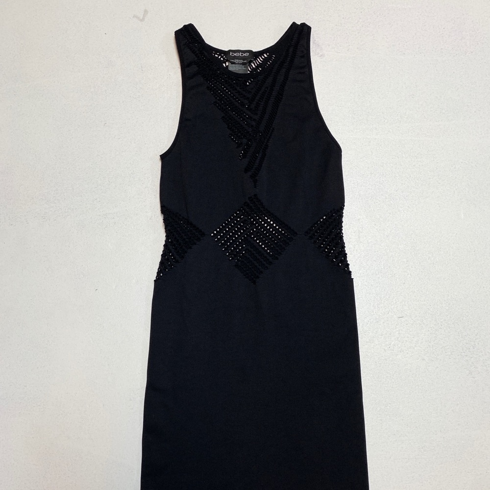 Bebe Black Ribbed Dress